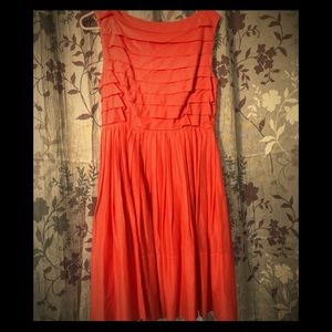 Coral Linen Dress